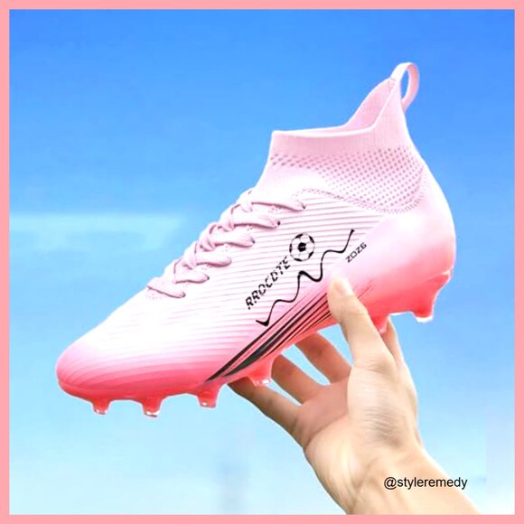 High Top Soccer Cleats with AG Long Spikes for Training main image 5